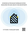 Badass Wildfire Defense Kit With Two Roof Sprinklers And Fifty Foot Hose, gutter mount sprinkler system illustration.