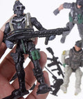 12 Pack US Military Toy Soldiers Action Figures With Realistic Weapons Gear And Combat Accessories For Kids Pretend Battle Play Set, soldier in black gear