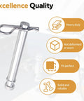 Heavy Duty Stainless Steel Trailer Hitch Pin Set For 2 Inch And 2.5 Inch Receivers With Clip, Replacement Pins, Pack Of 6