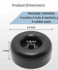 4 Pack Heavy Duty Rubber Foot Pads 2.5 Inch Round Bumpers Vibration Dampeners, Beefed Up Stability, 1 Inch High, Universal Anti Vibration Feet