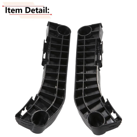 Pair of black plastic front bumper brackets for Toyota Camry (2007-2011), driver and passenger sides