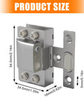 Rock Solid Brushed Steel Hydraulic Glass Door Hinge Dead Quiet Self Closing System with size dimensions labeled.