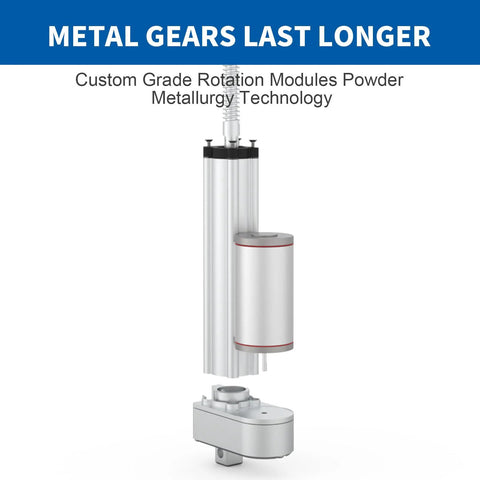 Electric linear actuator with mounting brackets; 5.9-inch stroke, 220 lb force, 12 V motor