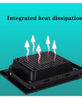 JUDYSSY Solar Flood Light Outdoor, Led Light Solar Flood Light Sensor Solar Pa, Black,80W EU showing integrated heat dissipation feature.