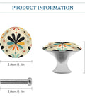 Level Up Your Kitchen Refresh With These Solid Stainless Steel Retro Modern Round Cabinet Knobs Rustproof Drawer Pulls Premium Hardware For Every Home close-up of retro floral design cabinet knob with mounting screw