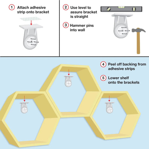 Installation steps for Honeycomb Toilet Paper Holder With Bees Holds Nine Rolls In Multiple Configurations Yellow Space Saving Hexagon