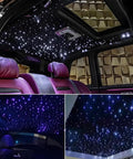 Upgraded Dual Head Twinkle Fiber Optic Lights Kit For Car And Home 16W Output 900 Strands creating starry ceiling in vehicle