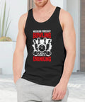 Men's Dope 100% Cotton Muscle Tank Top, Badass Bicycle Mechanic Graphic Tee, Fresh Summer Undershirt, Lightweight Breathable Gym Shirt For Workouts And Sun Shield with bowling graphic.