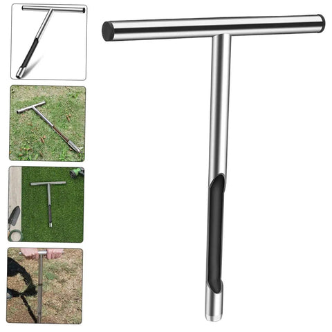 Stainless Steel T Handle Soil Probe For Garden Lawn And Farm Use Compact And Lightweight Sampler with Anti Skid Grip