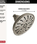 Universal Showering Components Showerhead With Lumicoat Stainless Finish For Easy Wipe Clean And Mineral Buildup Resistant H2Okinetic Technology Delivers More Water And Powerful Coverage With PowerDrench Spray, 6-inch head