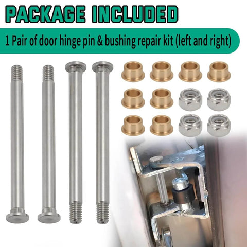 Door Hinge Pin And Bushing Repair Kit For Ford F150 F250 F350 1973 1979 And Bronco 1978 1979, stainless steel parts display