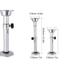 Beefy Aluminum Table Leg Bracket with adjustable pedestal for RVs yachts boats motorhomes, height 19.3 to 31.8 inches.