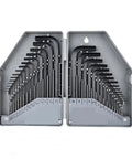 Premium Hex Key Allen Wrench Set 30 Pcs Long Arm Steel Handle SAE Metric Sizes 0.028 To 3/8 Inch And 0.7 To 10mm For Tightening Screws Home Repair DIY Projects Cool Dark Grey Tools in storage case