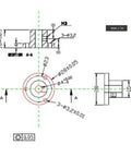 Technical drawing of an Aluminum Shaft Coupler 4mm Connector for Mecanum Wheel 28mm OD and 16mm Hole Precision Fit