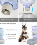 No Sweat Gravity Dog And Cat Feeder Set With Water Dispenser Includes Two Three Gallon Bowls for easy setup and use.