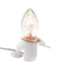 Clip In Lamp Cord With On Off Switch For Christmas Village House 6 Foot White Plug Cord Includes Clear Incandescent Bulb