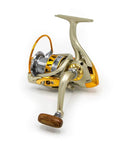 MR3000 Lightweight Spinning Fishing Reel With Wooden Handle And Aluminum Frame, 5.1 To 1 Gear Ratio, Four Ball Bearings