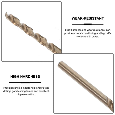 Kickass 10 Piece Cobalt Steel Drill Bits Kit For Hardened Metal High Speed Twisted Bit Set For Stainless Steel And Cast Iron close-up drill bit