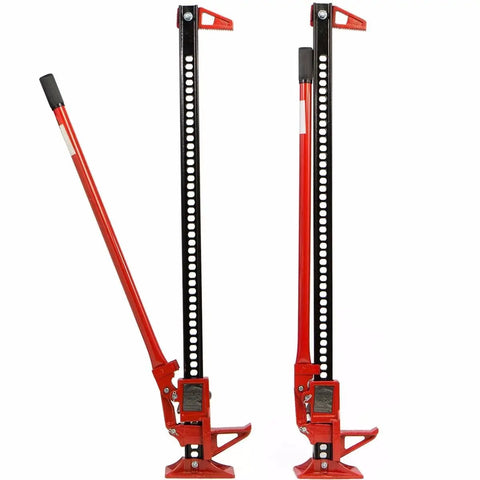 Beefy 3 Ton Universal Trail Jack For Trucks, SUVs And Farm Tractors With Bumper Ratcheting Lift 48 Inch Off Road Utility Jack, side view