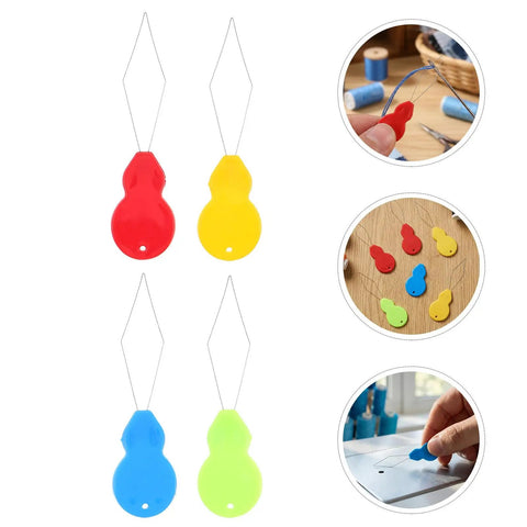 Gourd Shape Needle Threader For Embroidery And Sewing Machines Ultra Portable Handheld Tool With Plastic And Metal Build For Effortless Hand Sewing And Machine Threading Grab And Go Travel Companion, colorful plastic threading tool
