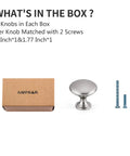 Brushed Satin Nickel Cabinet Knobs And Dresser Pulls 2 Pack Solid Zinc Alloy Single Hole Kitchen Hardware box contents