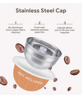 Stainless steel cap for High Grade Refillable Coffee Filter Pod Compatible With Icareless And Keurig Style Brewers.