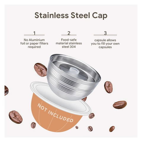 Stainless steel cap for High Grade Refillable Coffee Filter Pod Compatible With Icareless And Keurig Style Brewers.