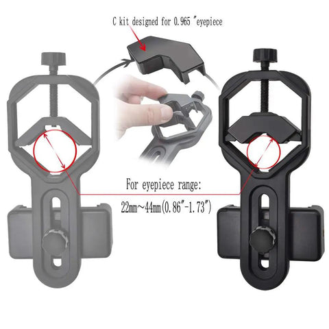 Universal Smartphone Telescope And Microscope Adapter Mount For IPhone Samsung HTC LG And Other Phones with eyepiece details
