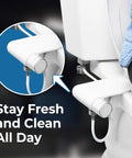 Ultra Thin Rear Feminine Right Handed Bidet Attachment For Toilet With Self Cleaning Dual Nozzles