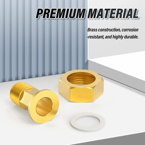 Brass Water Meter Coupling 2 Pack 3/4 Inch NPT Male To 1 Inch BSP Female Adapter Pipe Fitting with Seal Washer