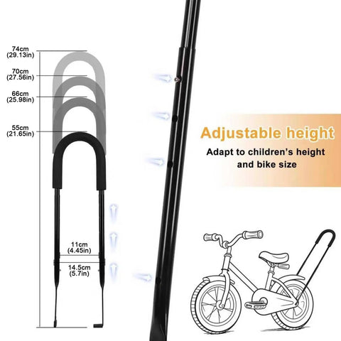 Adjustable Bike Training Handle For Kids, Parental Stabilization Bar And Multi Position Balance Trainer For Ages 3 To 8