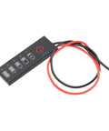 Straight Up Led Battery Voltage Gauge 5V To 21V With Five Bright Lights To Check Lithium Cells And EV Packs While Dropping The Lowdown On Charge Percentages Quick And Easy on a black LED unit with two wires.