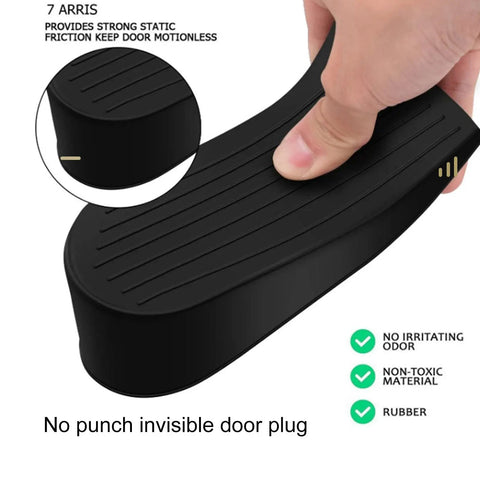 Flexible Durable Door Stopper For Bottom Of Door Black Large Anti Slip Skid Resistant rubber stopper in hand