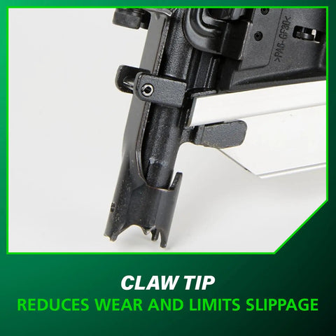 Close-up view of the Framing Nailer Pro Preferred Pneumatic Tool claw tip, designed for reduced wear and precise nail placement.