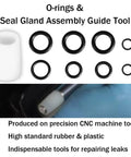O-rings and seal gland assembly guide tool for 2 In 1 Front Mount Hydraulic Steering Cylinder Seal Kit.