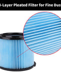 Replacement Filter Kit For 3 To 4.5 Gallon Wet Dry Vacuums Two Pack Three Layer Pleated Filters For Ridgid captures 99% debris