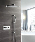 Heavy Duty All Copper Concealed Shower Set With Top Shelf Spray Wall Mounted Two Function Bath Tub System with adjustable rain head.