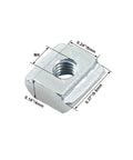 50Pcs 2020 Series Sliding T Nuts Carbon Steel M4 T Slot Nut Hammer Head M3 T Sliding Nuts Fastener Set Dimensions