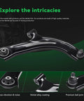 Beefed Up Front End Suspension Kit For 2007-2011 Nissan Versa And 2009-2014 Nissan Cube Includes 2 Lower Control Arms With Ball Joints 2 Outer Tie Rod Ends 2 Inner Tie Rod Ends And 2 Sway Bar Links shown with premium ball joint detailing