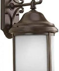 Ashmore Collection 1 Light Outdoor Wall Lantern With Etched Water Seeded Glass In Antique Bronze, traditional porch and patio