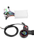 36V Brushless Motor Controller Using Sine Wave Technology And Clear LED Display For Electric Bikes Ebikes And Fat Tire Scooters, compact aluminum casing with display pad.