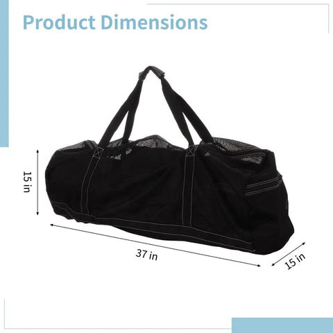 Big Black Mesh Duffle Bag For Scuba Gear And Snorkel Sets See Through Beach Tote For Travel Pool And Sports Extra Large 37 X 15 X 15