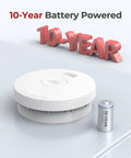10 Year Battery Smoke Detectors 4 Pack No More Battery Changes With Photoelectric Sensor And Test Silence Button LED Indicator Lights For Home Safety Fire Alarm System Easy Install Superior Early Warning For Family white round smoke detector with 10-year battery