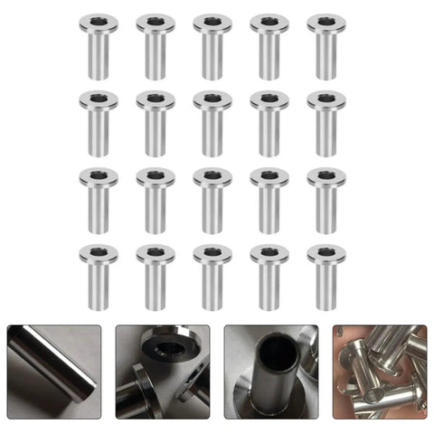 Topperfun Stainless Steel Wire Rope Protector Sleeves 50 Pack With Drill For Railing Kit Outdoor Indoor Prevent Wear And Damage Cable Guarding, 50 sleeves