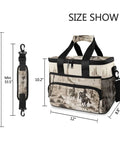 Insulated Lunch Cooler Bag With Shoulder Strap For Picnic Hiking Camping And Work Reusable Lunch Box 15L showing dimensions