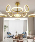 Modern LED Ceiling Light With Remote Dimming, Stepless 2800K To 7000K Color Temperature, 120W 10800LM, gold chandelier in living room