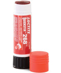 Red Threadlocker 268 Heavy-Duty Locking Adhesive, 9 g tube with cap removed, industrial grade sealant for bolts and screws