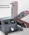 Solid Workhorse Bench Belt Sander And Electric Knife Sharpener With Variable Speed To 13000Rpm loaded with an adjustable grinding arm.