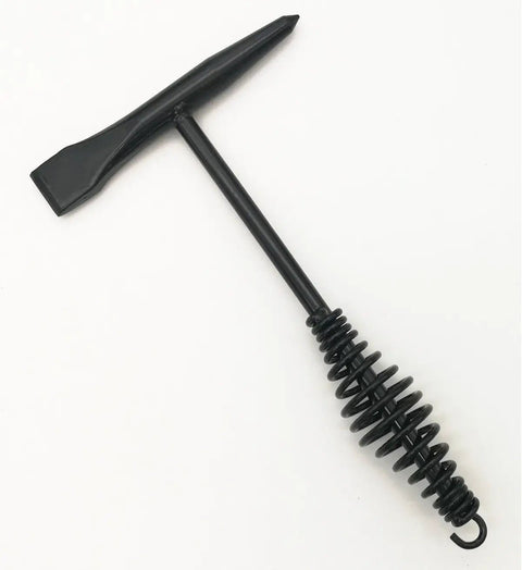 Heavy Duty Welding Chipping Hammer With Coil Spring Handle For Shock Absorption, 10.5 Inch Overall Length, Tempered Chisel And Point Ends