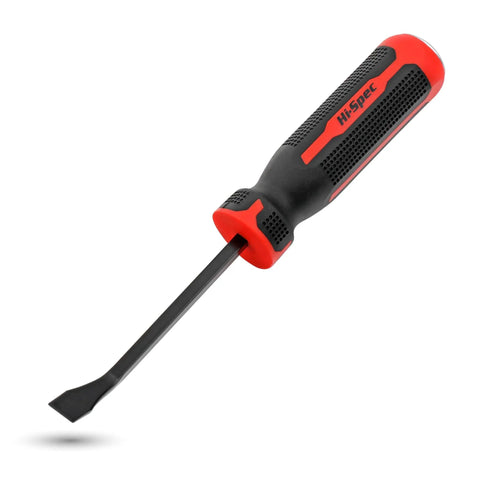 Beefy 8 Inch Pry Bar With Ergonomic Non Slip Handle And Striking Cap, Carbon Steel Build With Rust Resistant Coating